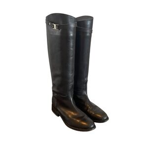 TONY MORA Made In Spain Black Leather Knee High Riding Boots